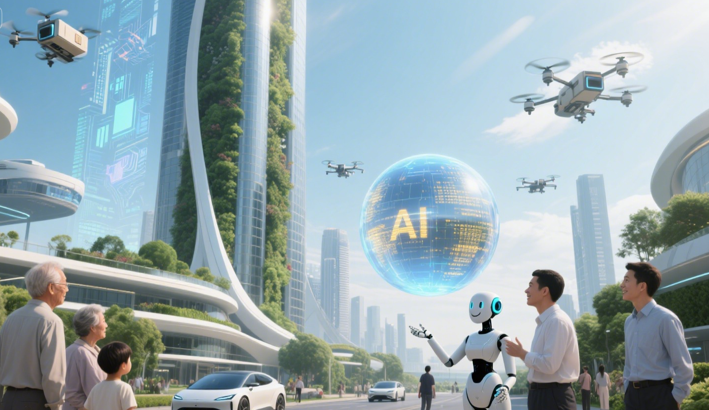 Futuristic global retail ai solutions landscape 2026-2030, five core forces visualized