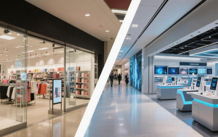 Ai loss prevention vs. Traditional loss prevention, retail store loss prevention scene image