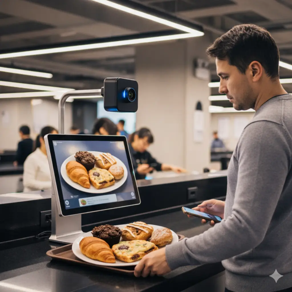 Icanteen smart cafeteria system instantly recognizing multiple dishes on a food tray offline