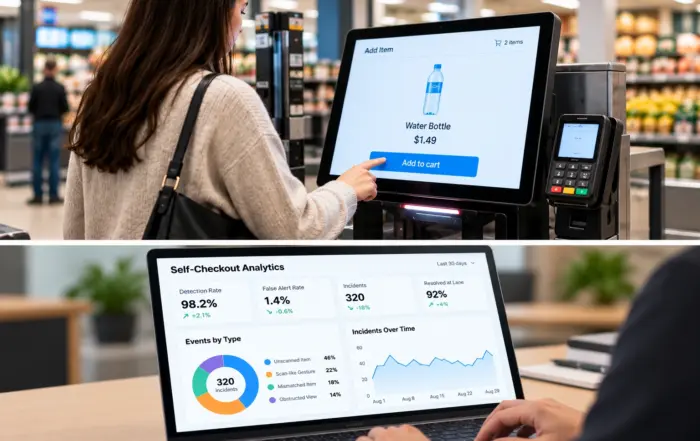Idetector ai self checkout monitoring and loss prevention analytics dashboard